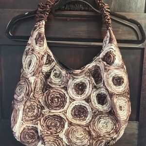 Elegant Brown and Cream Women's Bag
